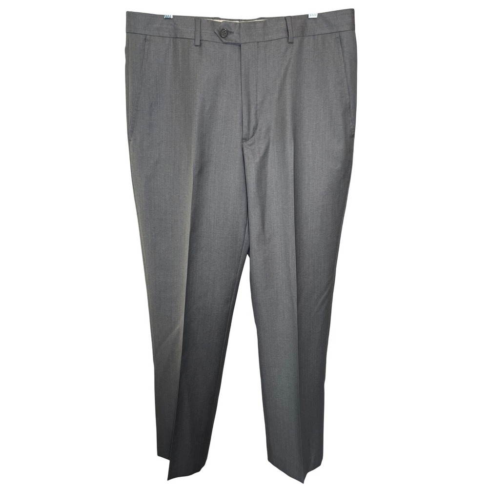Santorelli Romeo Mens Dress Pants 34 Light Grey Luxury Serge‎ Virgin Wool Italy